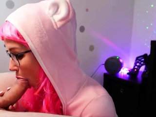 Cosplay POV Blowjob with German Teen